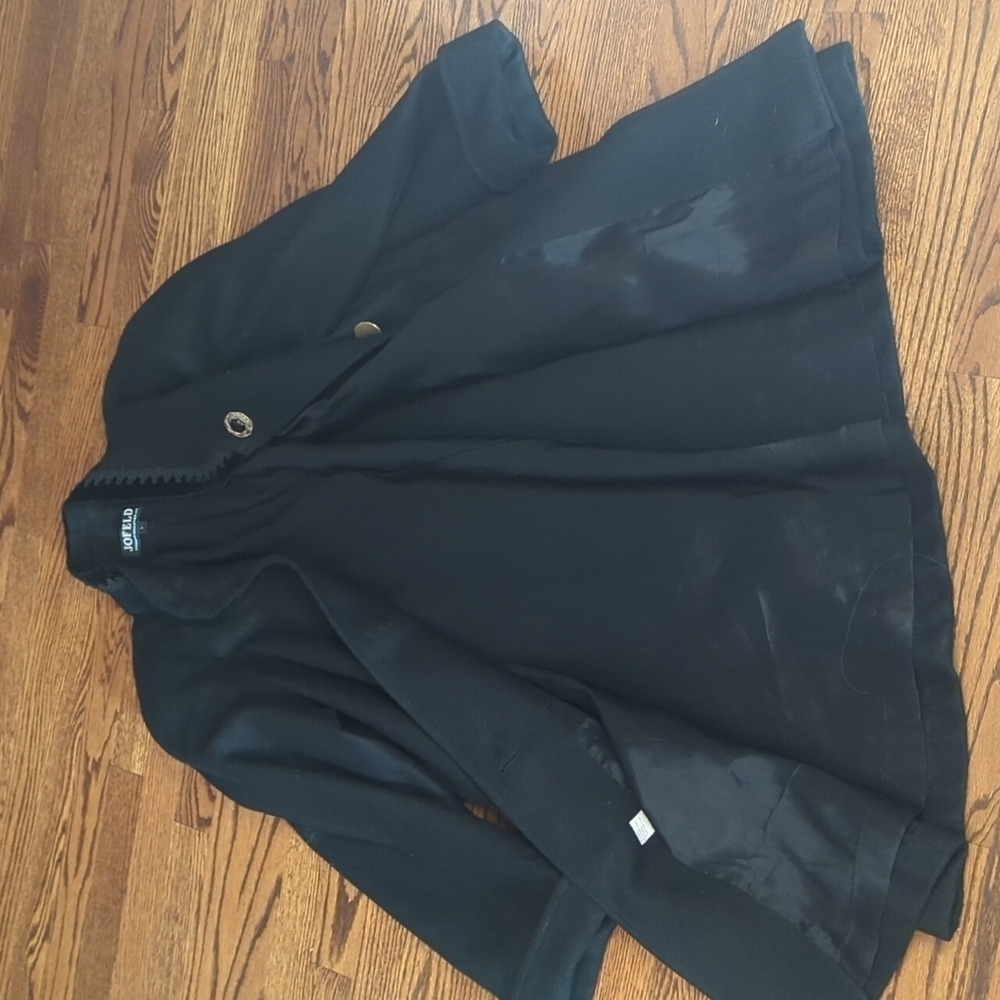 Vintage Elegant Black Pea Coat - Picture 5 of 8